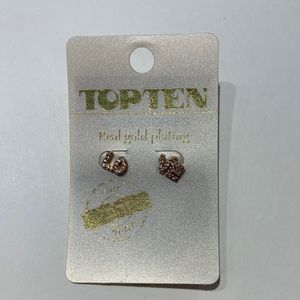 TOP TEN "Love" Stud Earrings -- Gold Plated